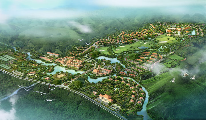 北國之春溫泉度假區(qū)溫泉規(guī)劃鳥瞰圖