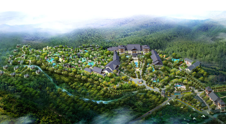 天目湖御水溫泉規(guī)劃鳥瞰圖