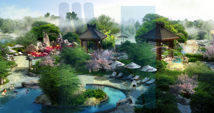 海花島溫泉城日本溫泉設(shè)計(jì)效果圖